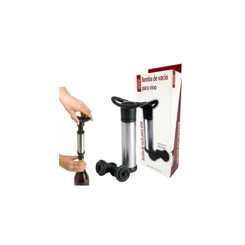 bomba de vacio vino con 2 tapones