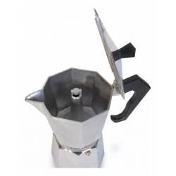 Cafetera VOLTURNO 12 pocillos Moka Alumino Mate