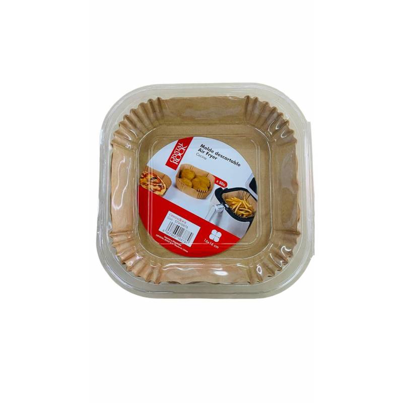 Bandeja descartable cuadrado 16 cm para Air Fryer x 50